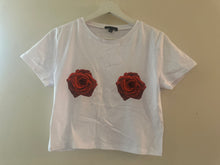 Load image into Gallery viewer, White Rose”My Boobs My Business” Crop Top