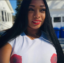 Load image into Gallery viewer, White Rose”My Boobs My Business” Crop Top