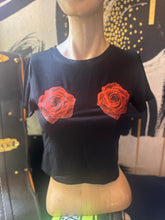 Load image into Gallery viewer, Blk Rose “My Boobs My Business Crop Top”